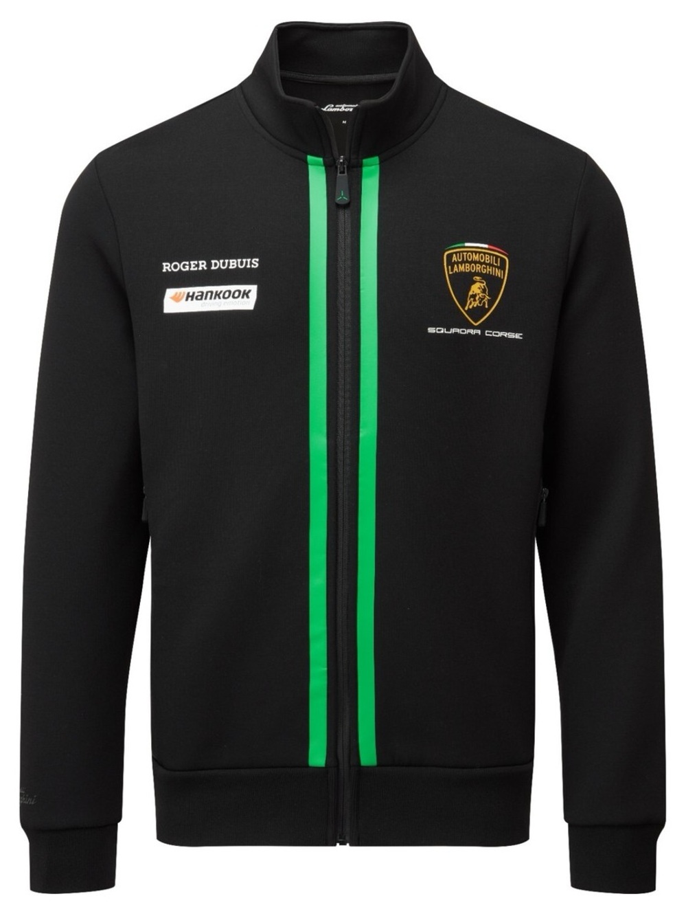Lamborghini Squadra Corse Team Softshell Men’s Jacket with Green Racing Stripe